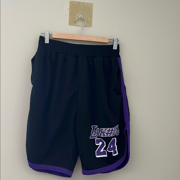 Black and Purple Los Angeles Lakers Men's Shorts - Picture 1 of 3